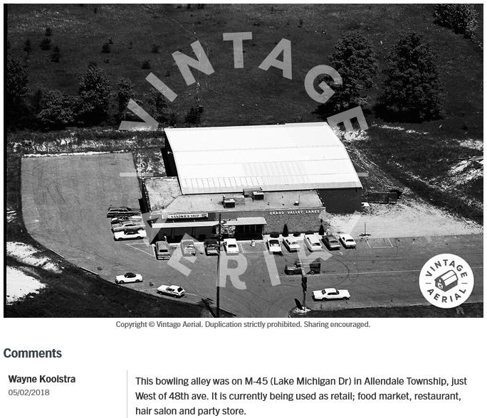 Grand Valley Lanes - Vintage Aerial (newer photo)